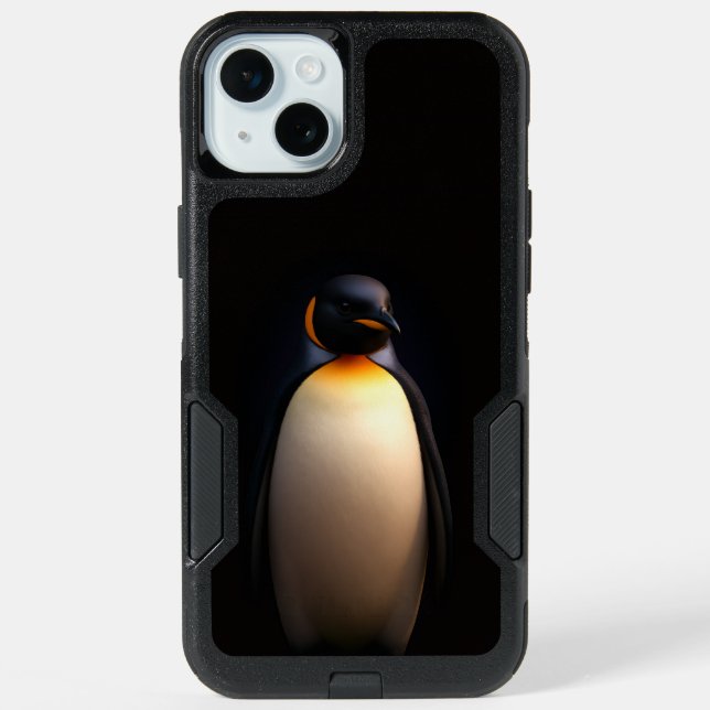 Black 4 Luxe iPhone 15 Plus Case, Emperor Penguin (Back)