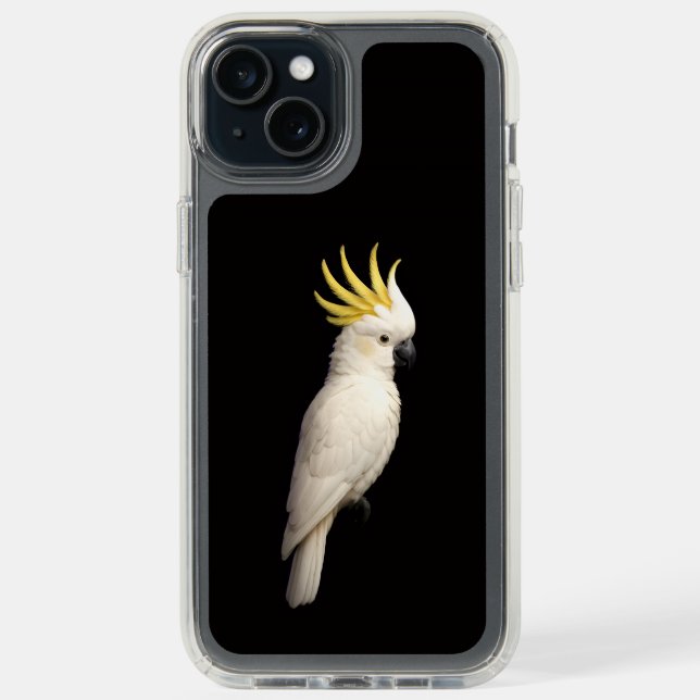 Black 4 Luxe iPhone 15 Plus, Crested Cockatoo Speck iPhone Case (Front (Black))