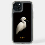 Black 4 Luxe iPhone 15 Plus, Elegant Snowy Egret iPhone 15 Plus Case
