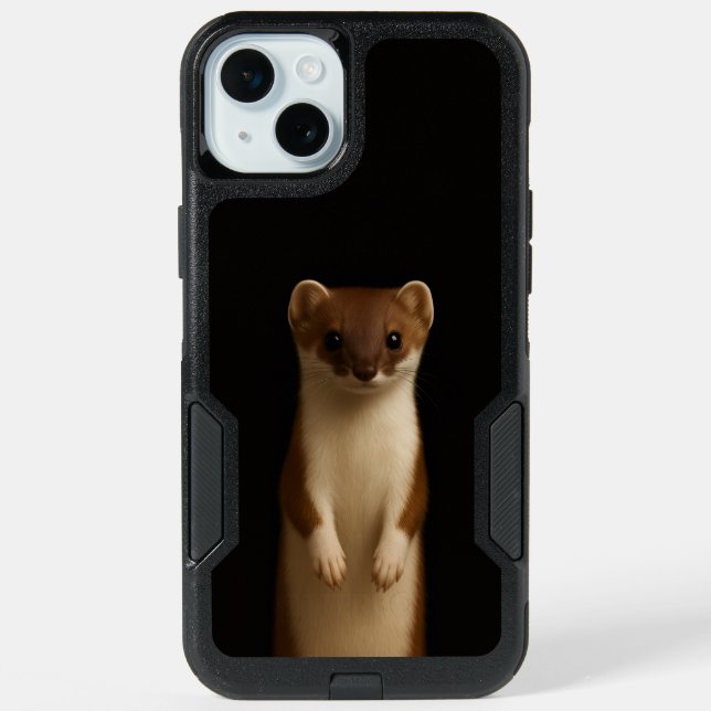Black 4 Luxe iPhone 15 Plus, Elegant Weasel Plus Case (Back)
