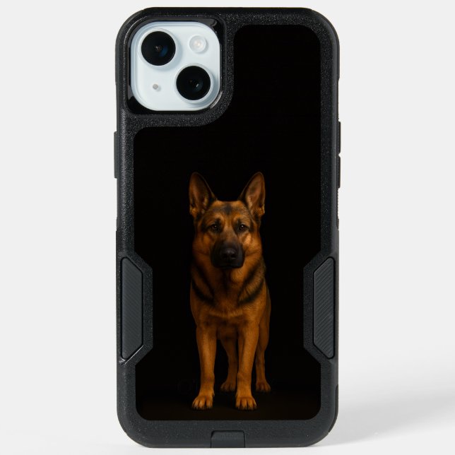 Black 4 Luxe iPhone 15 Plus, German Shepherd Dog Plus Case (Back)