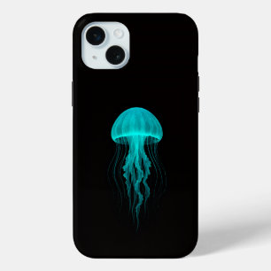 Black 4 Luxe iPhone 15 Plus, Green Jellyfish Plus Case