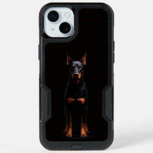 Black 4 Luxe iPhone 15 Plus, Guardian Doberman Dog Plus Case