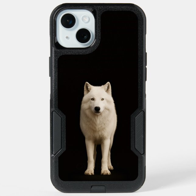 Black 4 Luxe iPhone 15 Plus, Ivory Arctic Wolf (Back)