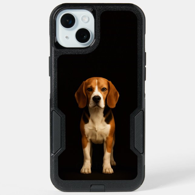 Black 4 Luxe iPhone 15 Plus, Kind Beagle Plus Case (Back)