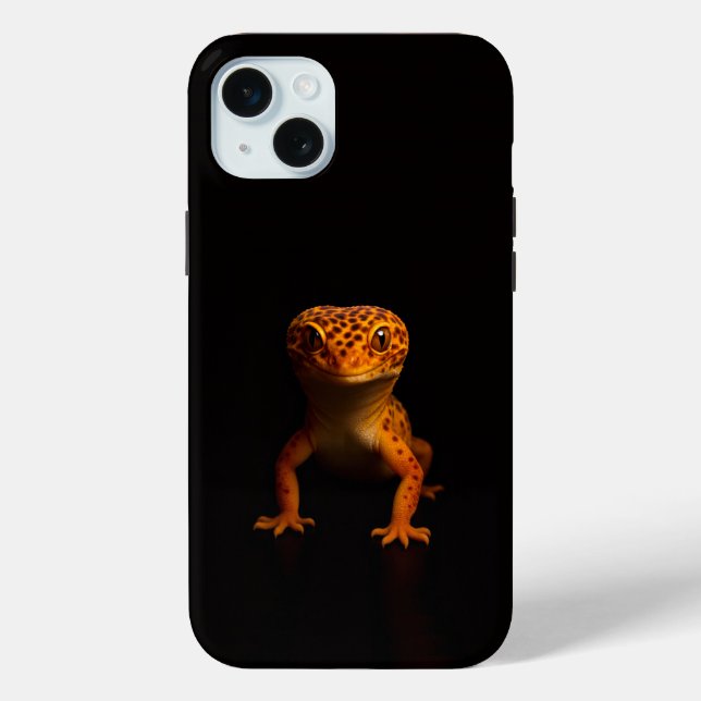 Black 4 Luxe iPhone 15 Plus, Leopard Gecko Case-Mate iPhone Case (Back)