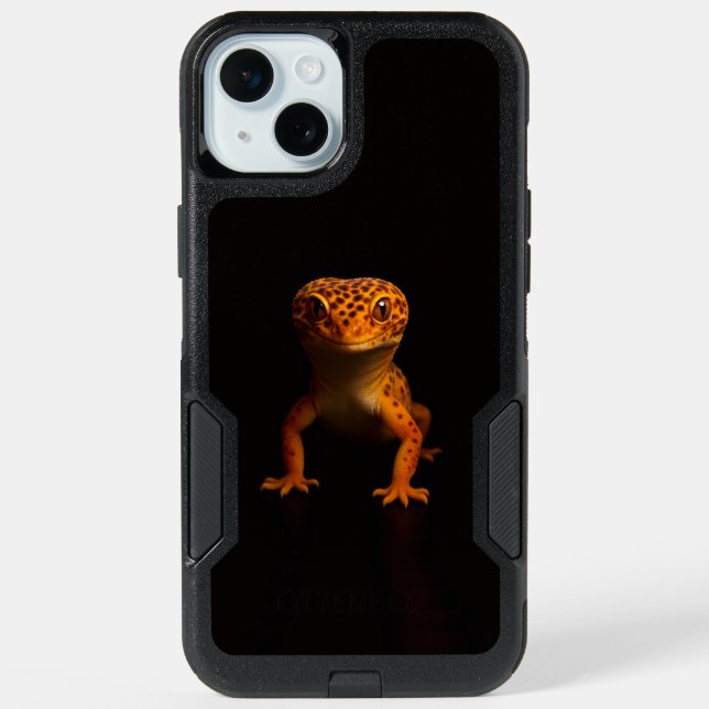 Black 4 Luxe iPhone 15 Plus, Leopard Gecko Plus Case (Back)