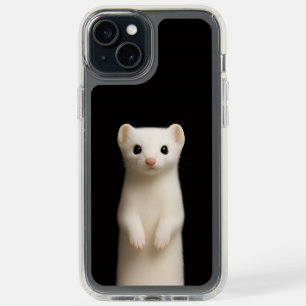 Black 4 Luxe iPhone 15 Plus, Stylish Ermine iPhone 15 Plus Case