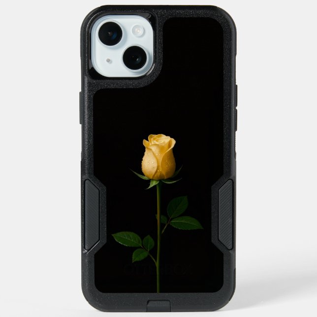 Black 4 Luxe iPhone 15 Plus, Sunlit Yellow Rose (Back)