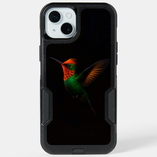 Black 4 Luxe iPhone 15 Plus, Tufted Coquette Bird Plus Case (Back)