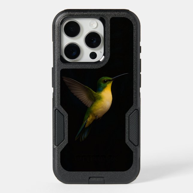 Black 4 Luxe iPhone 15 Pro Case, Flying Bird Case (Back)