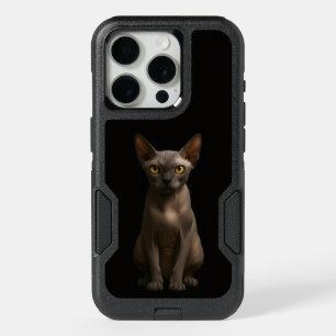 Black 4 Luxe iPhone 15 Pro Case, Sphynx Cat Case