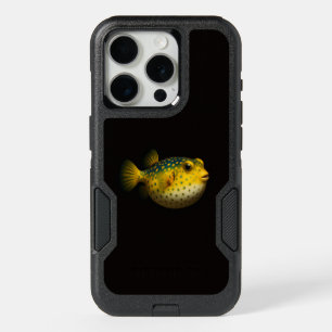Black 4 Luxe iPhone 15 Pro Case, Yellow Putterfish Case