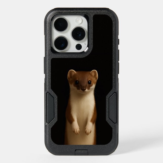 Black 4 Luxe iPhone 15 Pro, Elegant Weasel Pro Case (Back)