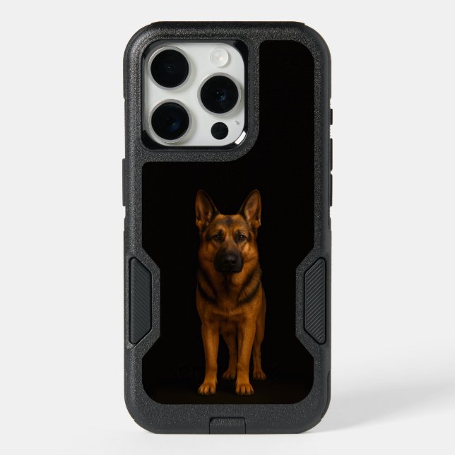 Black 4 Luxe iPhone 15 Pro, German Shepherd Pro Case (Back)