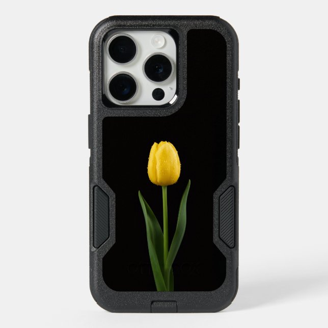 Black 4 Luxe iPhone 15 Pro, Golden Tulip Pro Case (Back)
