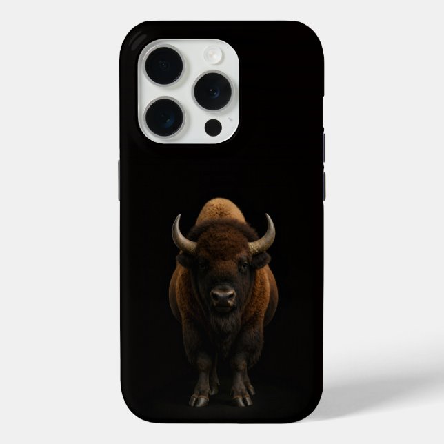Black 4 Luxe iPhone 15 Pro Mate American Bison Case-Mate iPhone Case (Back)