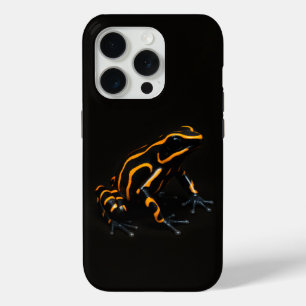 Black 4 Luxe iPhone 15 Pro Mate, Black Orange Frog iPhone 15 Pro Case