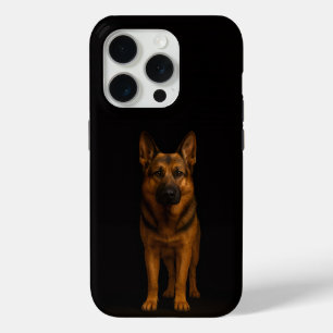 Black 4 Luxe iPhone 15 Pro Mate, German Shepherd Case