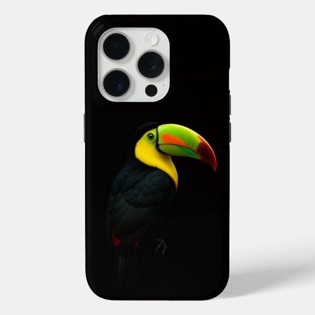 Black 4 Luxe iPhone 15 Pro Mate, Keel Billed Tucan Case-Mate iPhone Case (Back)