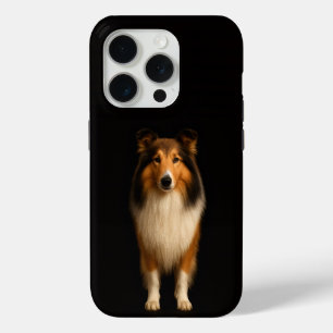 Black 4 Luxe iPhone 15 Pro Mate, Loyal Collie Dog Case
