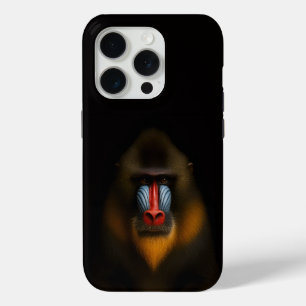 Black 4 Luxe iPhone 15 Pro Mate, Mandrill Monkey Case