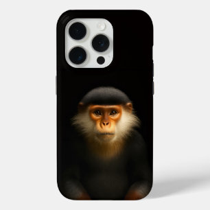 Black 4 Luxe iPhone 15 Pro Mate, Red Douc Langur Case