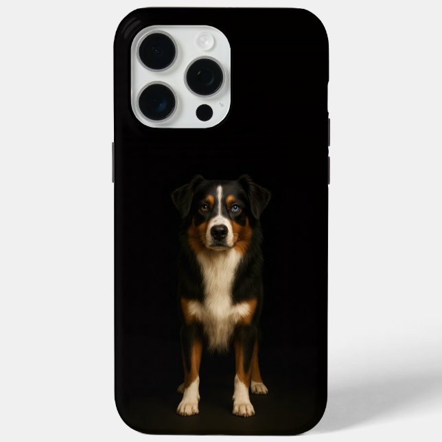 Black 4 Luxe iPhone 15 Pro Max, Aussie Shepherd Case-Mate iPhone Case (Back)