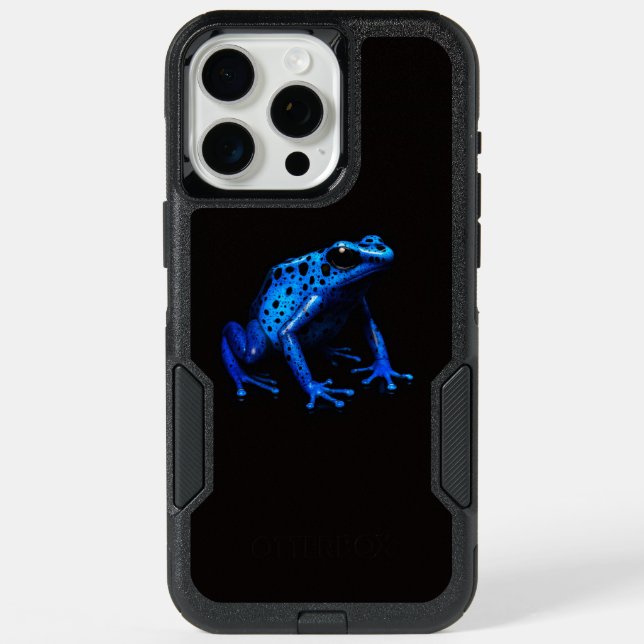 Black 4 Luxe iPhone 15 Pro Max, Blue Frog Max Case (Back)