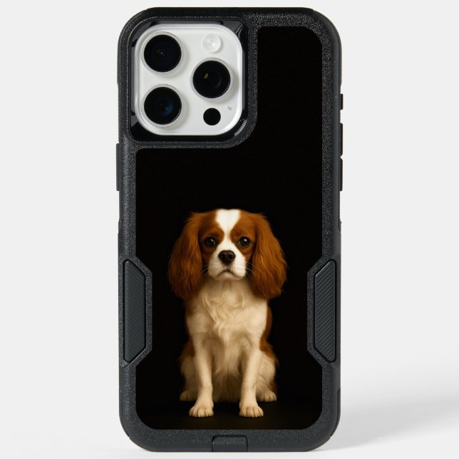 Black 4 Luxe iPhone 15 Pro Max, Cavalier Spaniel (Back)