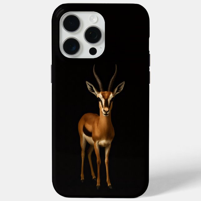 Black 4 Luxe iPhone 15 Pro Max, Elegant Gazella Case-Mate iPhone Case (Back)