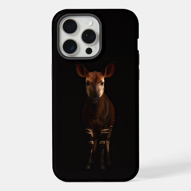 Black 4 Luxe iPhone 15 Pro Max, Forest Okapi Case (Back)