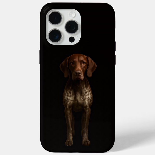 Black 4 Luxe iPhone 15 Pro Max, German Pointer Dog Case-Mate iPhone Case (Back)