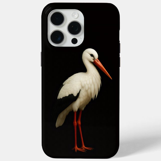 Black 4 Luxe iPhone 15 Pro Max, Graceful Stork Case-Mate iPhone Case (Back)