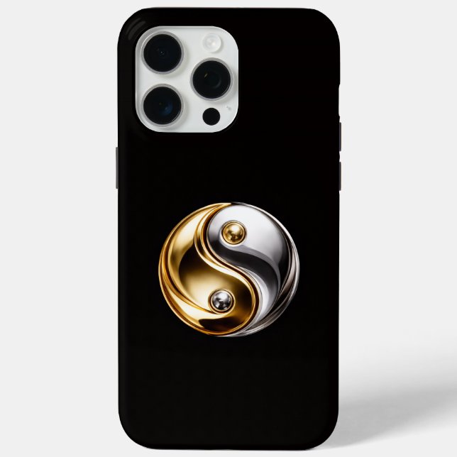 Black 4 Luxe iPhone 15 Pro Max, Harmony Yin Yang Case-Mate iPhone Case (Back)