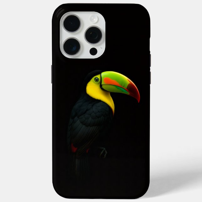 Black 4 Luxe iPhone 15 Pro Max, Keel Billed Tucan Case-Mate iPhone Case (Back)