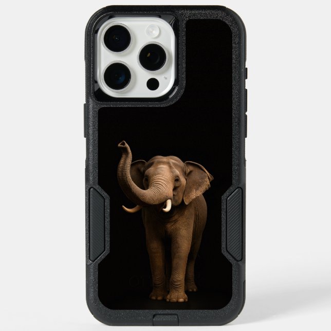 Black 4 Luxe iPhone 15 Pro Max, Mighty Elephant Max Case (Back)