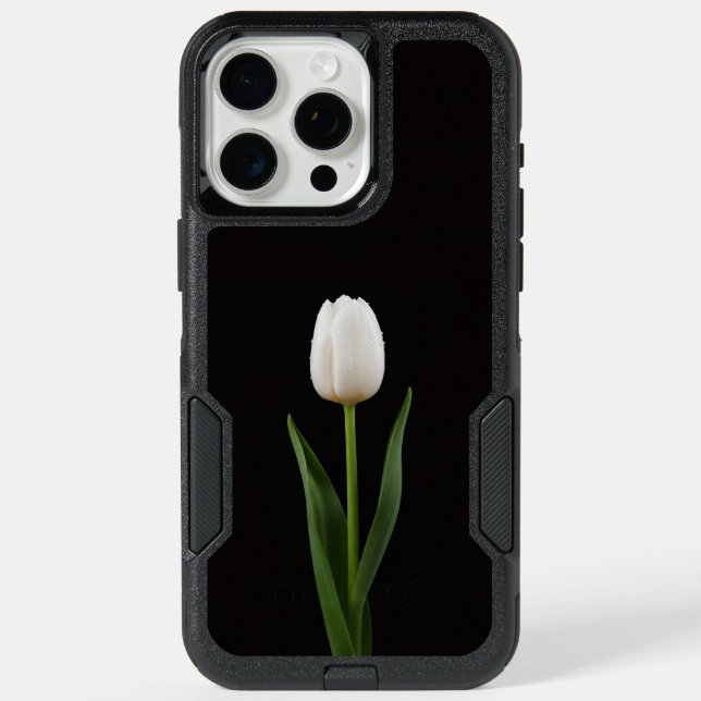 Black 4 Luxe iPhone 15 Pro Max, Pearl White Tulip (Back)