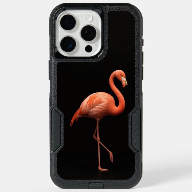 Black 4 Luxe iPhone 15 Pro Max, Pink Flamingo Bird Max Case (Back)