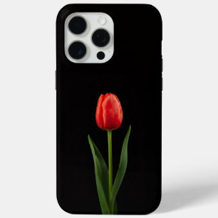 Black 4 Luxe iPhone 15 Pro Max, Ruby Red Tulip iPhone 15 Pro Max Case