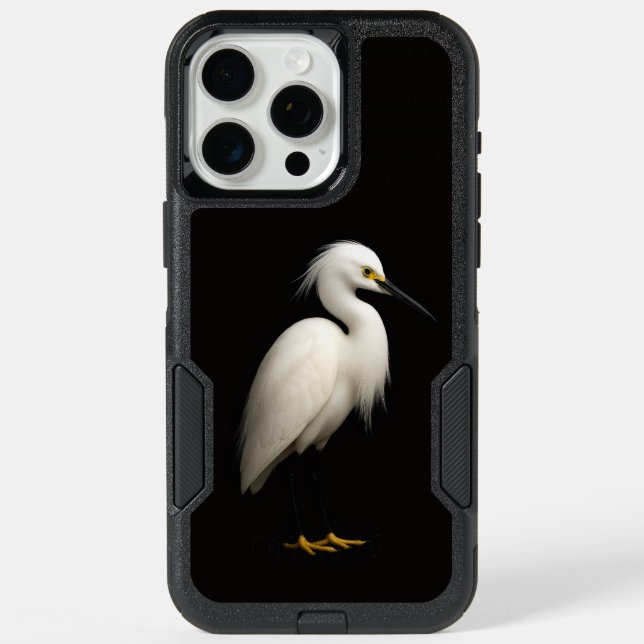 Black 4 Luxe iPhone 15 Pro Max, Snowy Egret (Back)