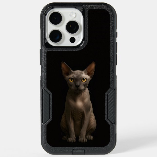Black 4 Luxe iPhone 15 Pro Max, Sphynx Cat (Back)