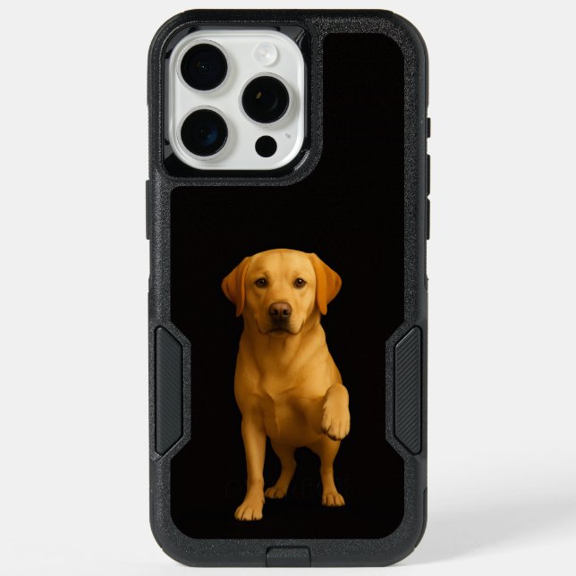 Black 4 Luxe iPhone 15 Pro Max, Tender Labrador Max Case (Back)