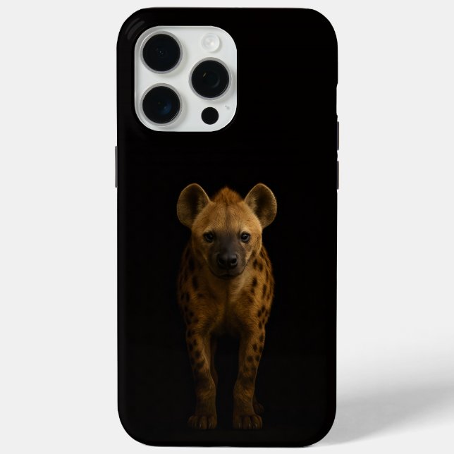 Black 4 Luxe iPhone 15 Pro Max, Wild Spotted Hyena Case-Mate iPhone Case (Back)