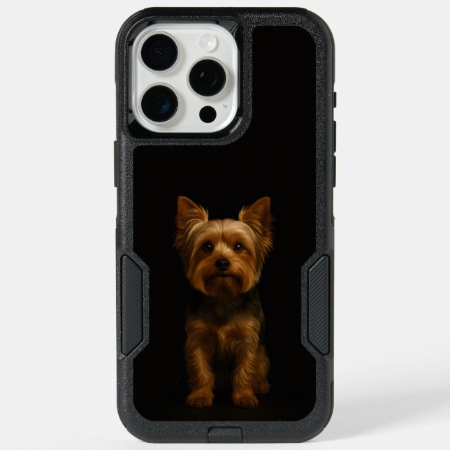 Black 4 Luxe iPhone 15 Pro Max, Yorkshire Terrier (Back)