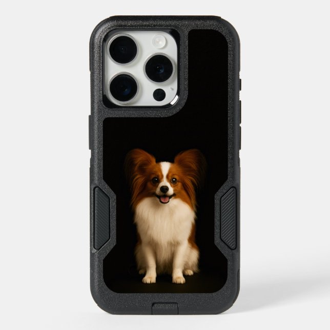 Black 4 Luxe iPhone 15 Pro, Refined Toy Papillon (Back)