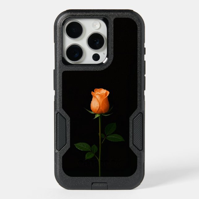 Black 4 Luxe iPhone 15 Pro, Sunset Orange Rose (Back)