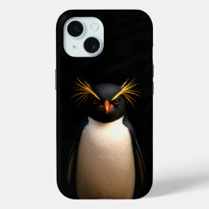 Black 4 Luxe iPhone 15, Rockhopper Penguin 15 Case