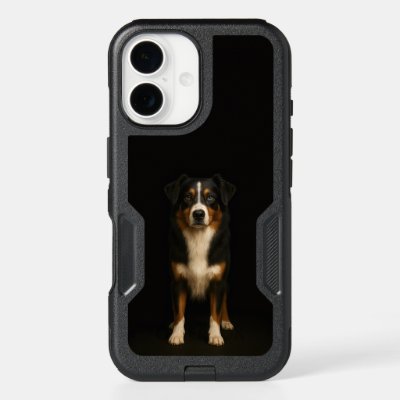 Black 4 Luxe iPhone 16 Case, Aussie Shepherd Dog