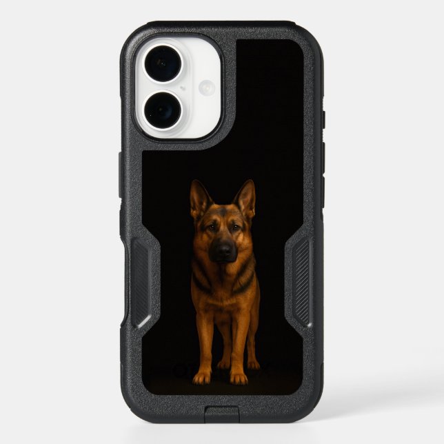 Black 4 Luxe iPhone 16 Case, German Shepherd Dog Case (Back)